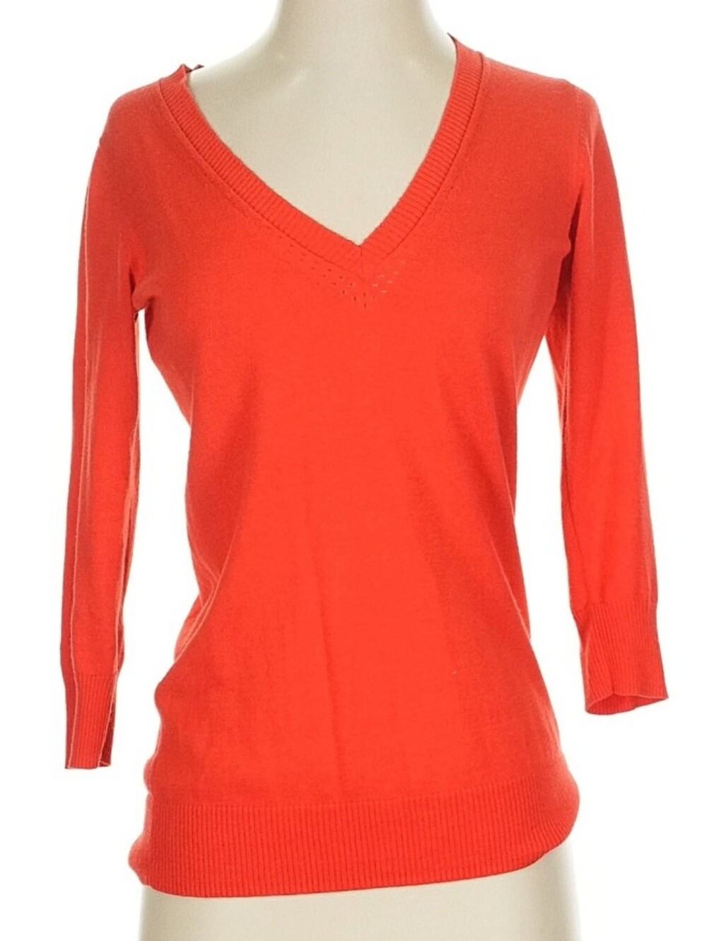 The Limited Coral V-Neck Sweater Top